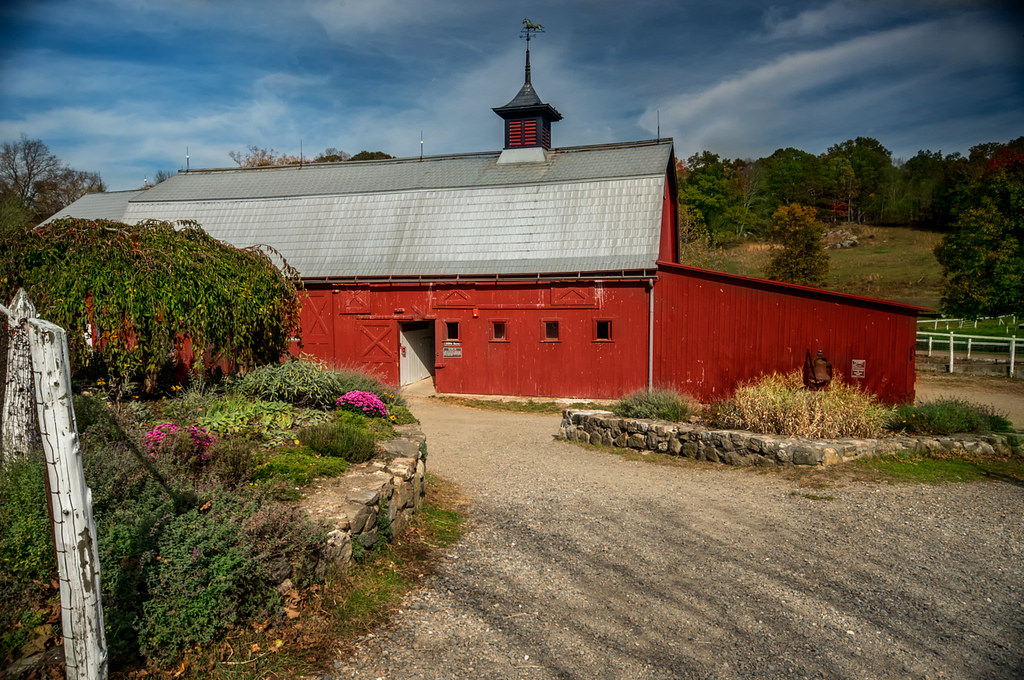 Red barn and the owl